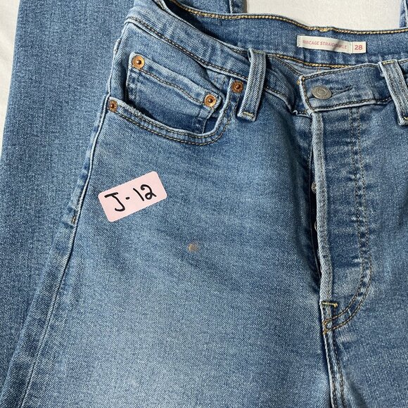 Levis 501 Original Fit Button-Fly Jeans Womens 28x30 Mid-Rise Straight Leg Light - Picture 14 of 14